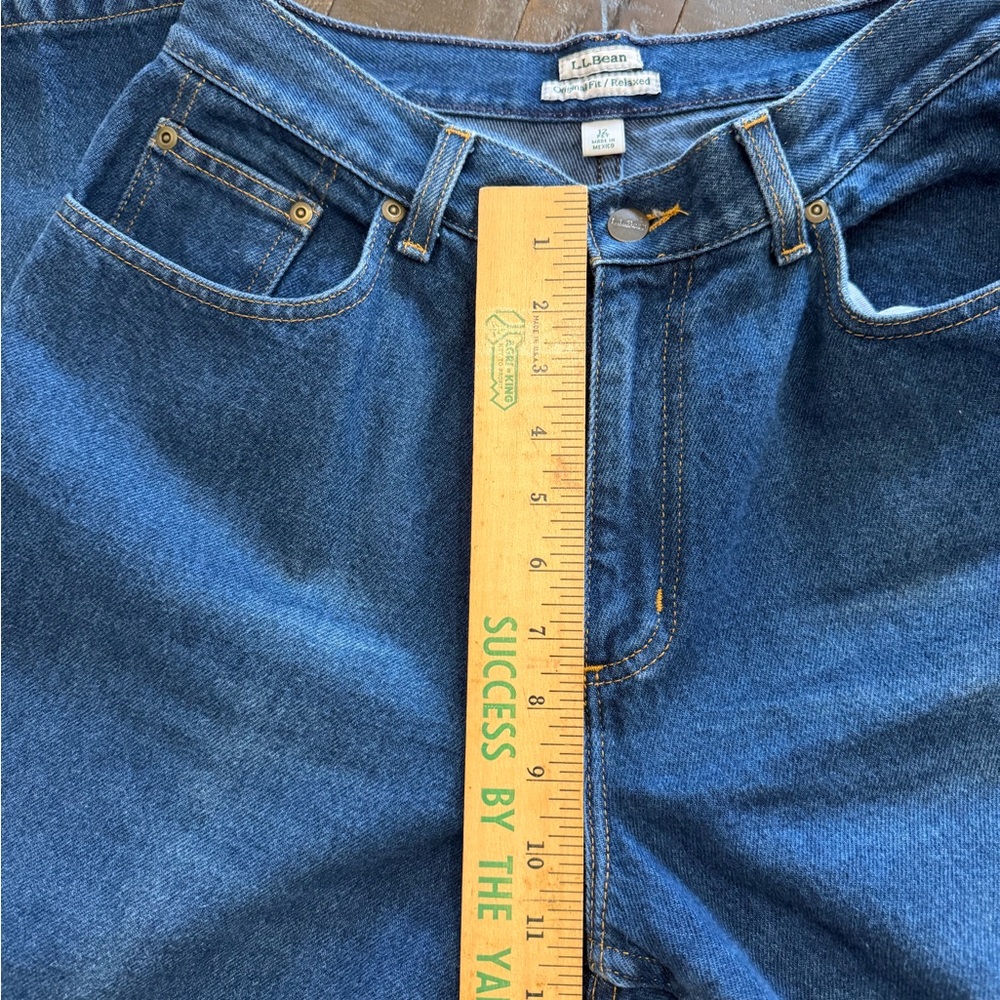 L.L. Bean Women's Straight 12P Cotton Blue Jeans Vintage 90’s Dark Blue - Picture 4 of 10